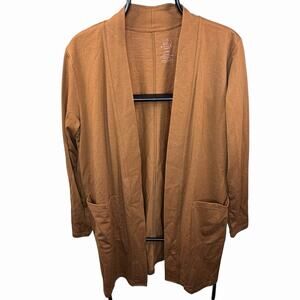 Wool X Brown 100% Merino Wool Open Long Cardigan Size L